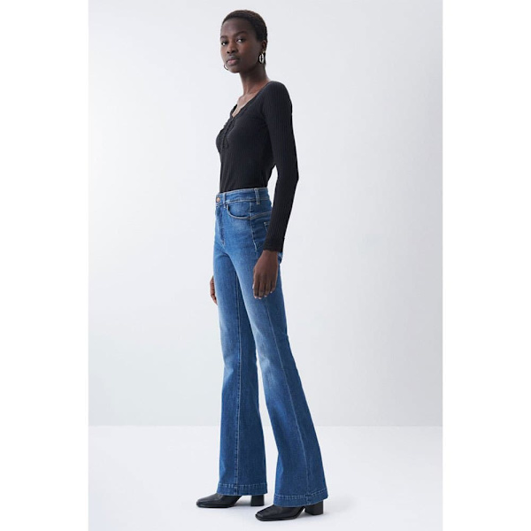 Salsa Jeans Glamour Flare Jeans Push In Secret Blå 31 / 34 Kvinna