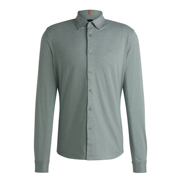Boss Mysoft 2 M 10260281 Skjorte Med Lange ærmer Grøn L Mand