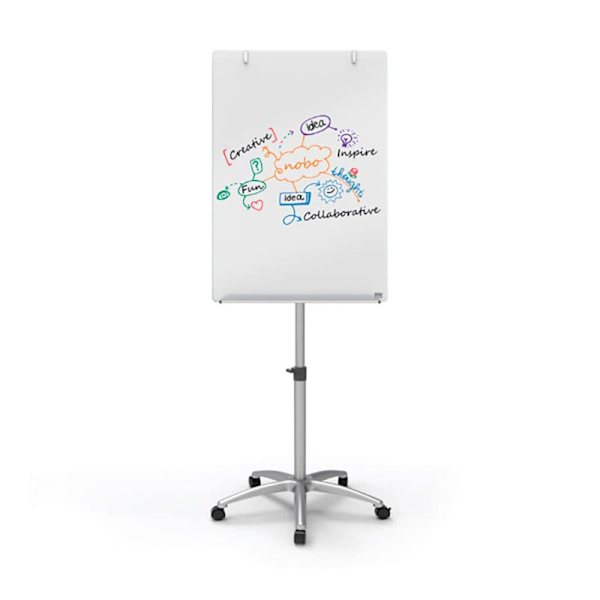 Nobo Bevægende Glas Ference Whiteboard Med Staffeli Con