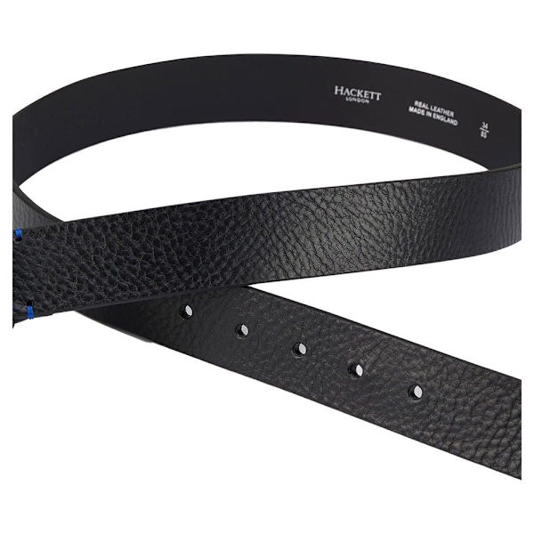 Hackett Tack Stitch H Keeper Läderbälte Svart 32 Man