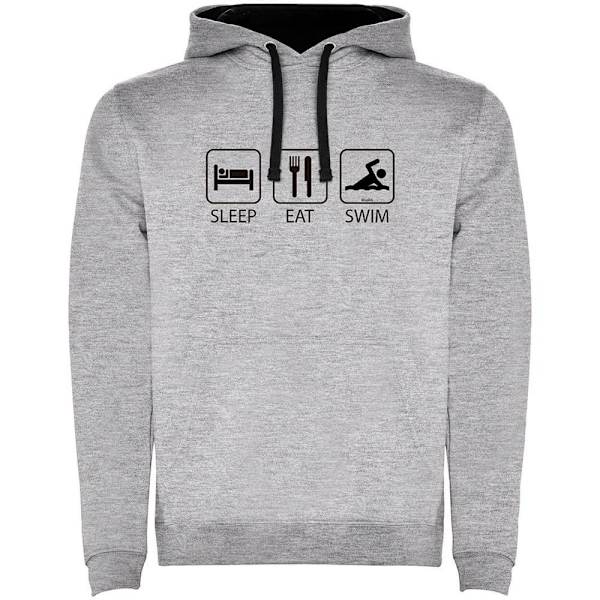 Kruskis Hættetrøje Sleep Eat And Swim Two-colour Grå 2XL Mand