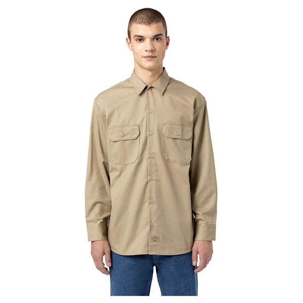 Dickies Lang ærmet Skjorte Work Beige S Mand