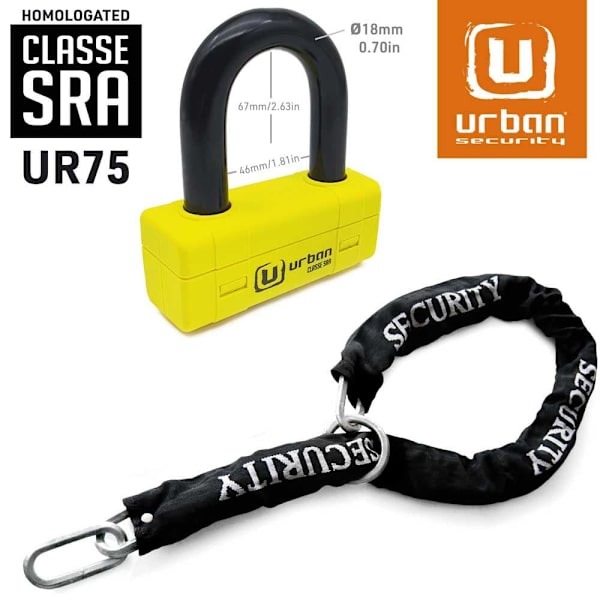 Urban Security U-lukko Mini Ur75 Keltainen