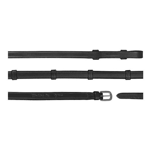 Dyon 5/8 Full Läder Dubbla Tyglar Med 7 Läderöglor Svart Cob