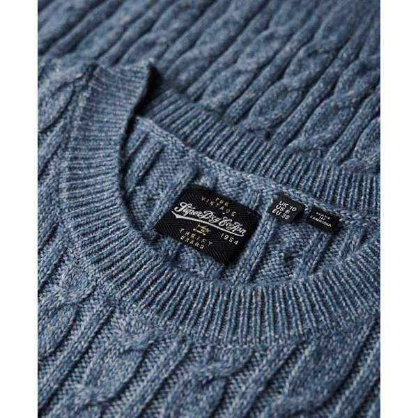 Superdry Fitted Cable Tröja Blå S Kvinna