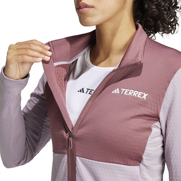 Adidas Terrex Multi Light Fleecejacka Med Dragkedja Rosa,Silver L Kvinna