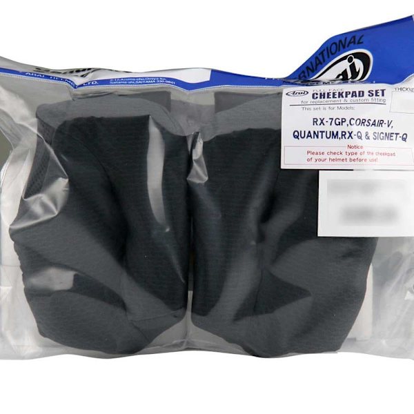 Arai Rx-7 Gp/quantum Fcs Cheek Pads 15 Mm Sort