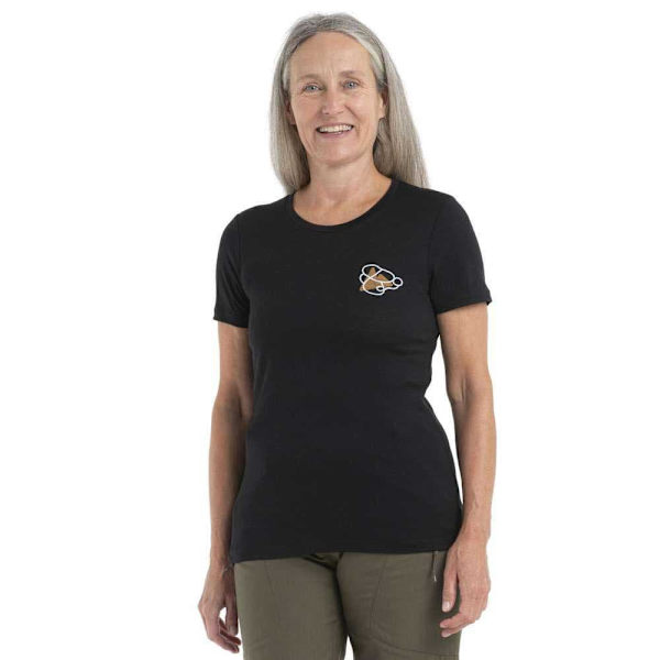 Icebreaker Kortärmad T-shirt 150 Tech Lite Ii Community Merino Svart M Kvinna