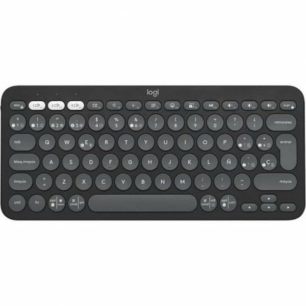 Logitech Trådlöst Tangentbord Pebble Keys 2 K380s  Spanish QWERTY grafit