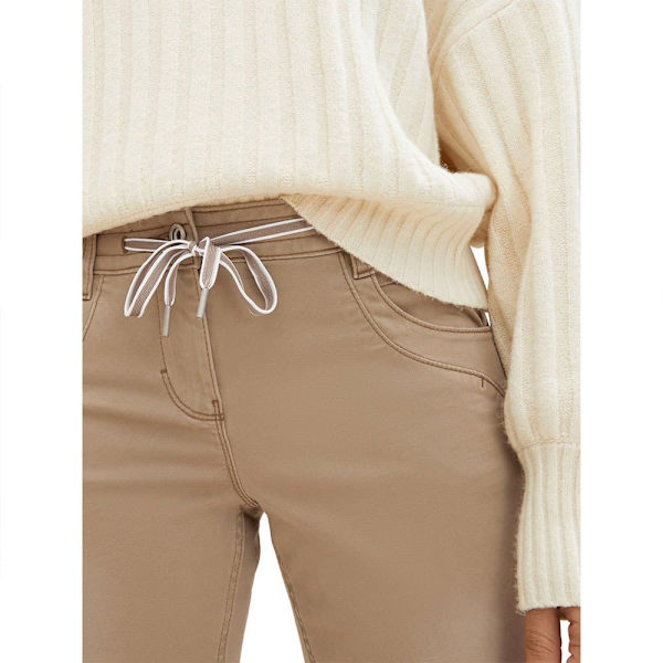 Tom Tailor Tapered Relaxed Byxor Beige 34 / 28 Kvinna