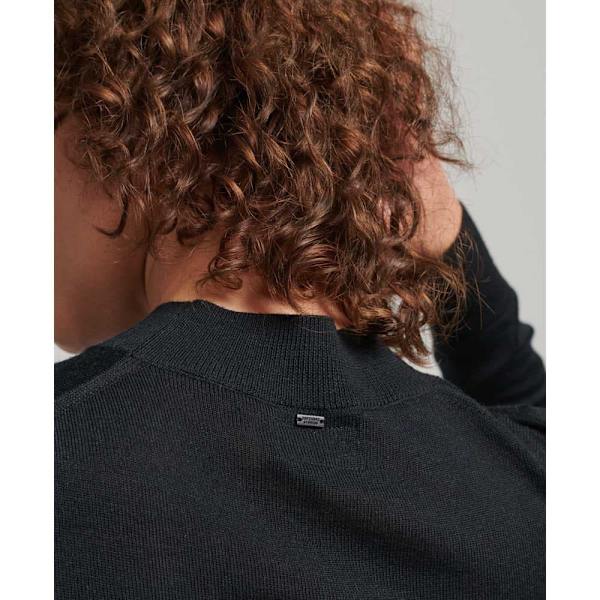 Superdry Kjole Studios Merino Mini Sort XL Kvinde