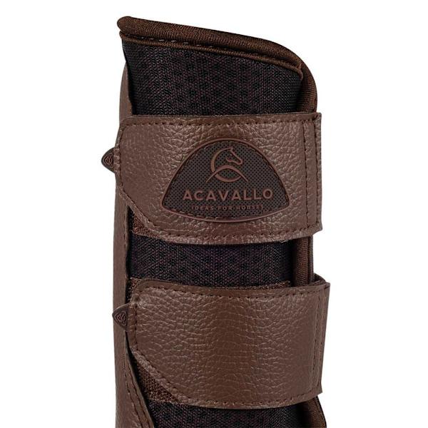 Acavallo Perforated Neoprene Double Velcro Jännekiinnikkeet Ruskea XL