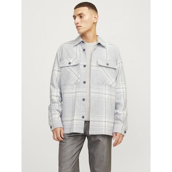 Jack & Jones Raymond Melange Check Overtrøje Grå XL Mand