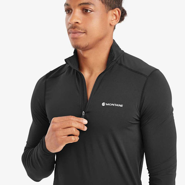 Montane Dart Xt Halv Dragkedja Långärmad T-shirt Svart S Man