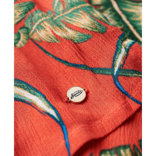 Superdry Smocked Midi Beach Lang Kjole Flerfarvet M Kvinde
