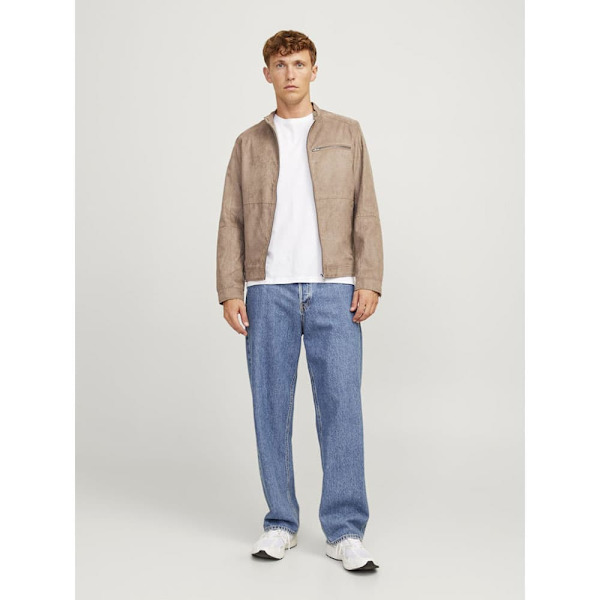 Jack & Jones Dylan Biker Læderjakke Beige L Mand