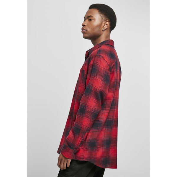 Urban Classics Checked Grunge Skjorte Med Lange ærmer Sort L Mand