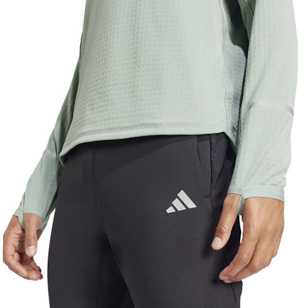 Adidas Ultimate Hi Vis Reflective Halv Lynlås Sweatshirt Grøn M Mand