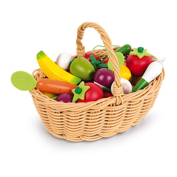Janod 24 Pieces Fruits And Vegetables Basket Monivärinen 3-8 Years