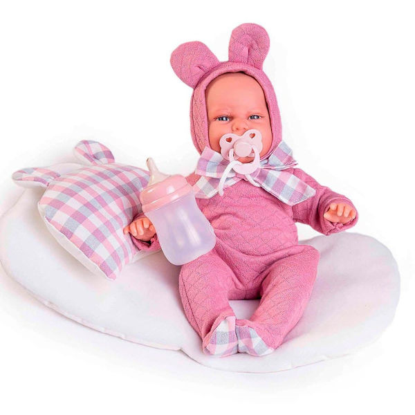 MuÑecas Antonio Juan Nyfödd Docka Baby Carla Orejitas Rosa