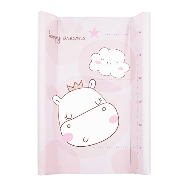 Kikkaboo Hårdt Pvc 80x50 Cm Flodhest Drømme Ændring Bord Rosa