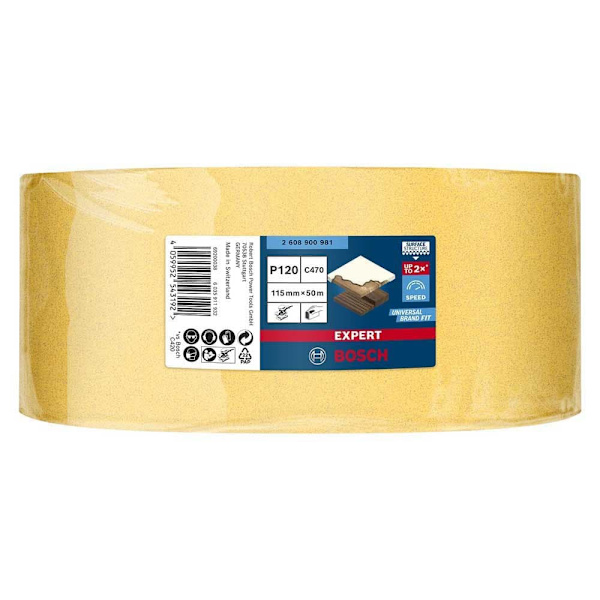 Bosch Professional Sandpapirrulle Expert C470 115 Mmx50 M G120 Gylden
