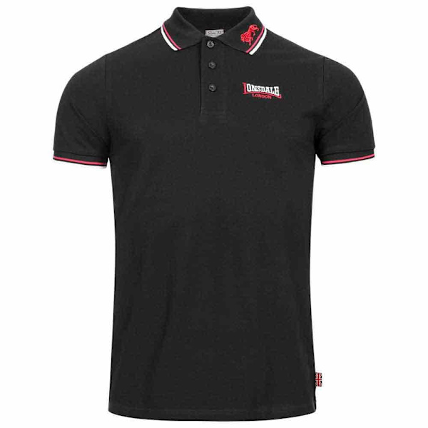 Lonsdale Kortærmet Polo Lion Sort M Mand
