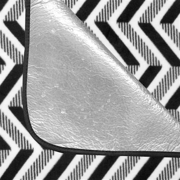 Spokey Tæppe Picnic Zigzag Sort 210 x 180 cm