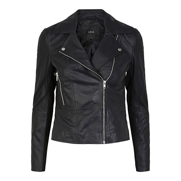 Yas Jakke Sophie Leather Sort M Kvinde