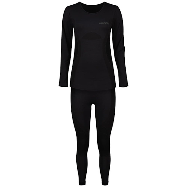 Lenz Langærmet Baselagssæt Merino Sort XL-2XL Kvinde