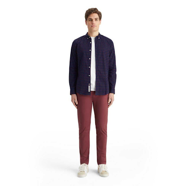 Scotch & Soda Slim Fit Ditsy Aop Skjorte Med Lange ærmer Blå M Mand