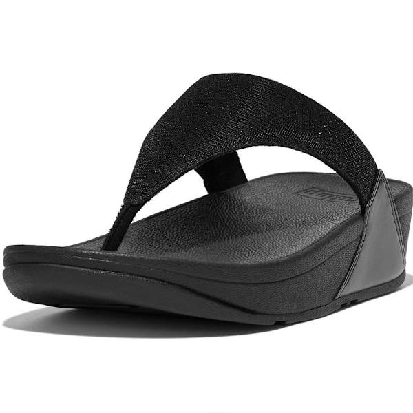 Fitflop Lulu Shimmerlux Toe-post Sandaler Sort EU 41 Kvinde