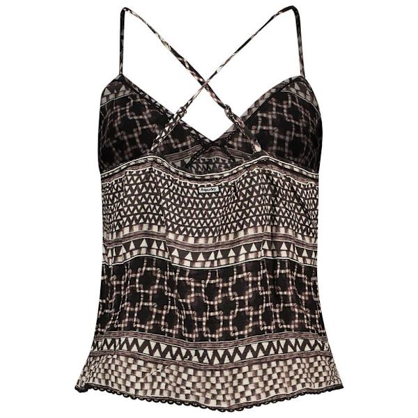 Superdry Printed Woven ärmlös T-shirt Brun 2XS Kvinna