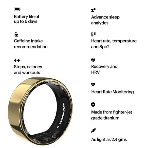 Ultrahuman Air Smart Aktivitetsring Gul 8 / 58-60 mm