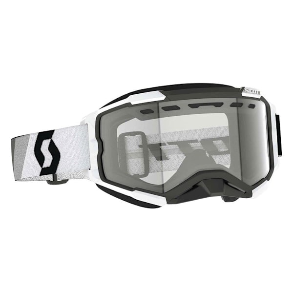 Scott Skoterglasögon Fury Snow Cross Vit Clear/CAT0