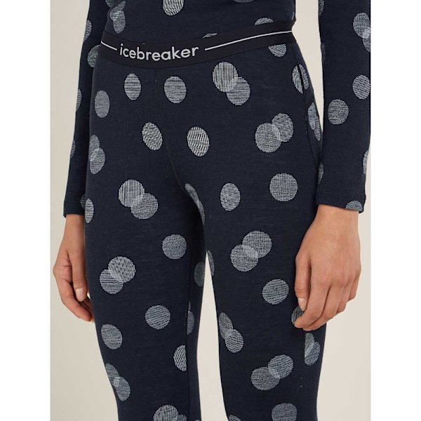 Icebreaker Merino 260 Vertex Falling Flakes Leggings Blå XL Kvinde