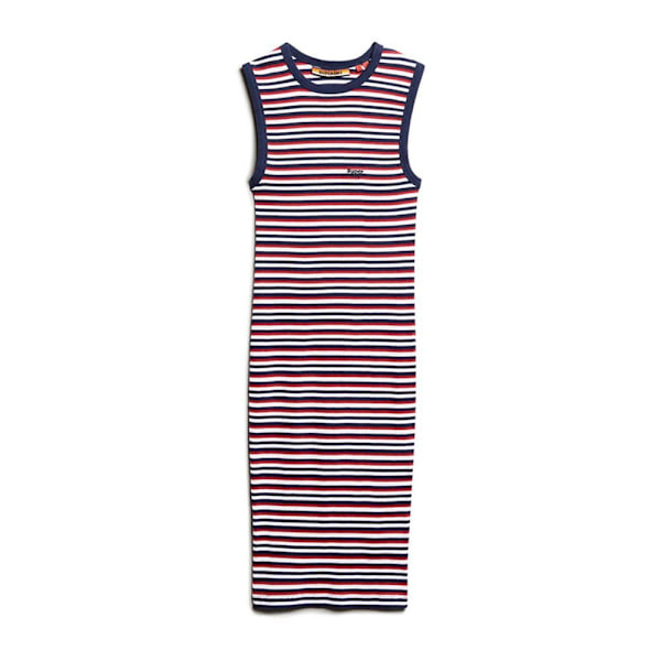 Superdry Rib Bodycon ærmeløs Kort Kjole Rød S Kvinde
