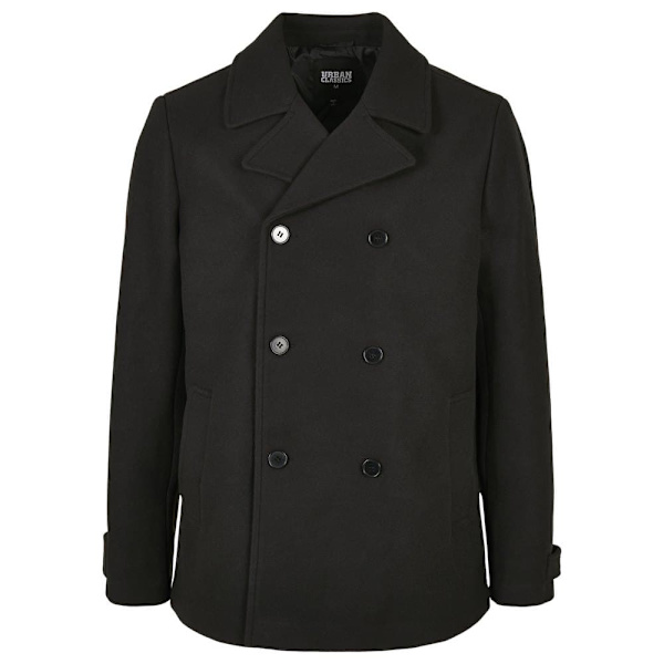 Urban Classics Klassisk Frakke Pea Coat Sort L Mand
