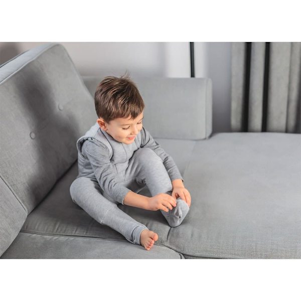 Sleepee Sovepose Med Fødder Jersey Bomuld Reversible Grå M