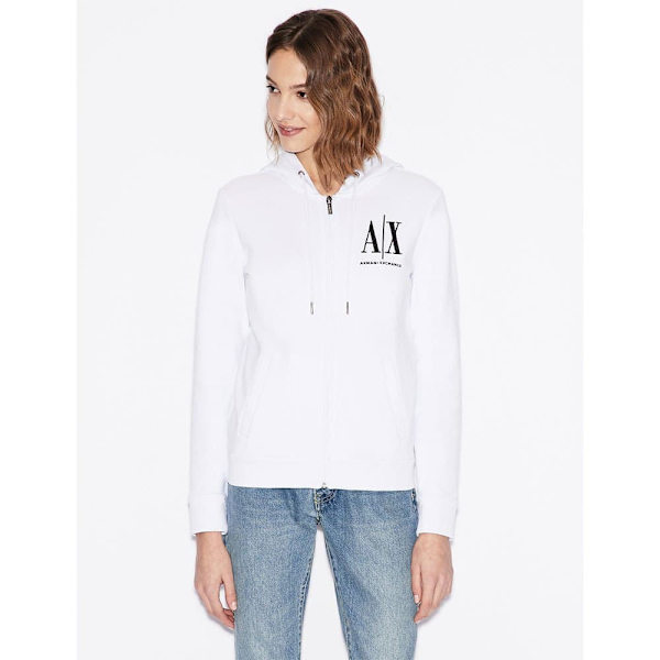 Armani Exchange 8nym22_yj68z Sweatshirt Med Dragkedja Vit L Kvinna