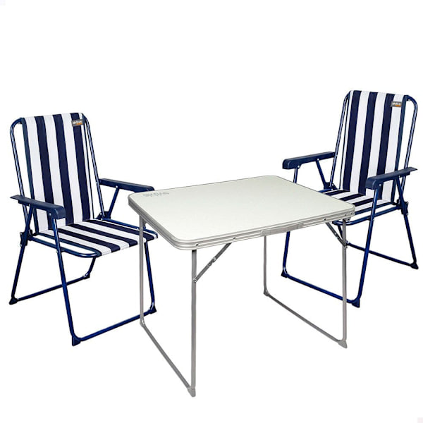 Aktive Sæt Mesa Con 2 Sillas Plegables Hvid