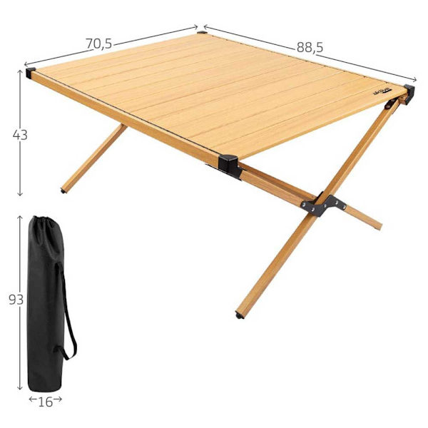 Aktive Klapbord Glamping Gylden 89 x 71 x 43 cm