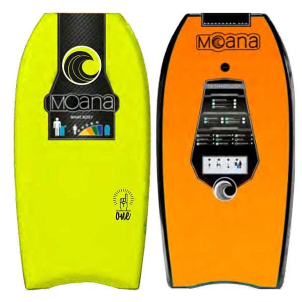 Moana Bodyboard Med Snor One 44´´ Gul,Orange 111.8 cm