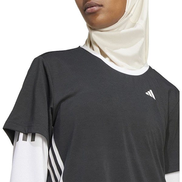 Adidas Stripes Kortærmet T-shirt Train Icons 3 Sort XS Kvinde