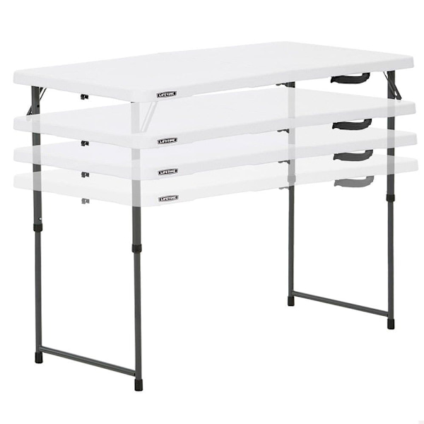 Lifetime Ultra-resistent Foldebord 122x61x56-91.5 Cm Uv100 Hvid,Sort