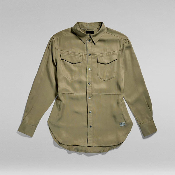 G-star Tunic Pitkähihainen Kauluspaita Vihreä L Nainen