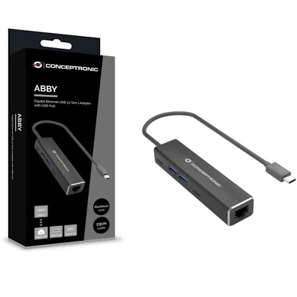 Conceptronic Usb-c Till Rj Hub Usb 3.2 2 Usc-c 2p Usb-a 45 Adapter