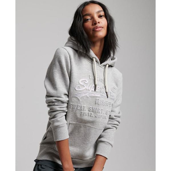 Superdry Hættetrøje Vintage Logo Emboss Grå XS Kvinde
