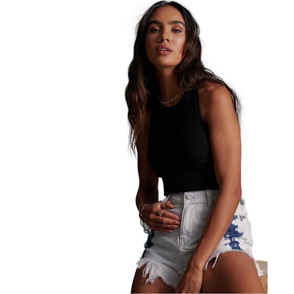 Superdry Cut Off Shorts Grå 27 Kvinna