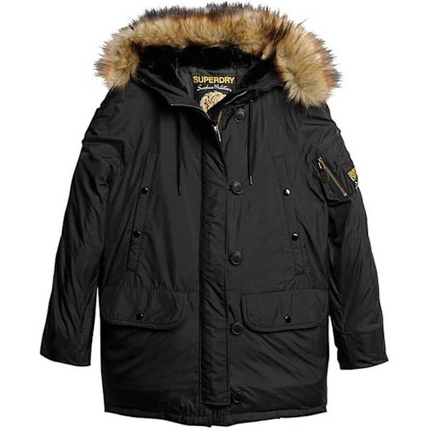 Superdry Parka Military Sort XS Kvinde
